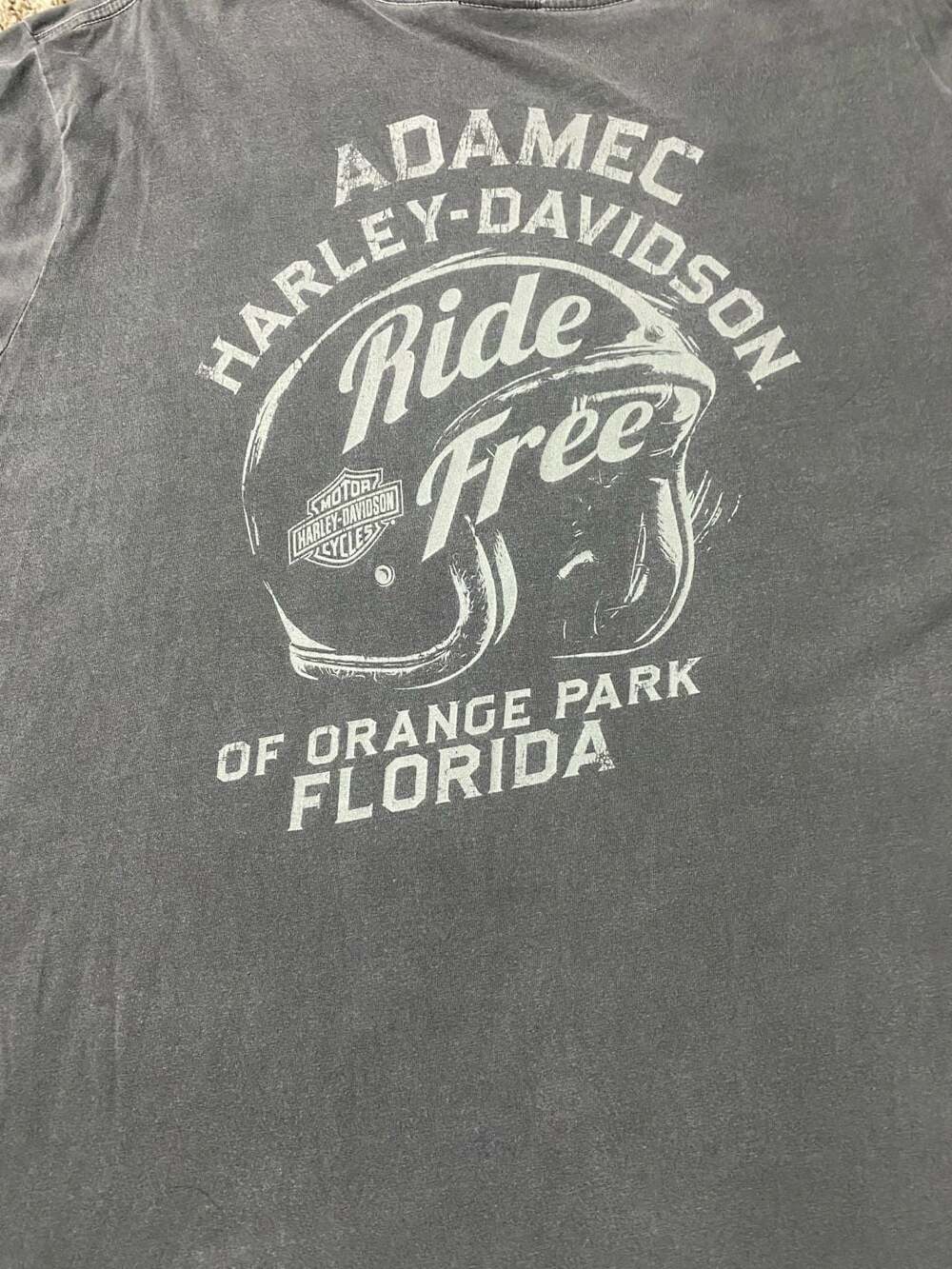Harley-Davidson Adamec Orange Park Florida Skull Graphic TShirt Men's Size Large - Picture 6 of 6